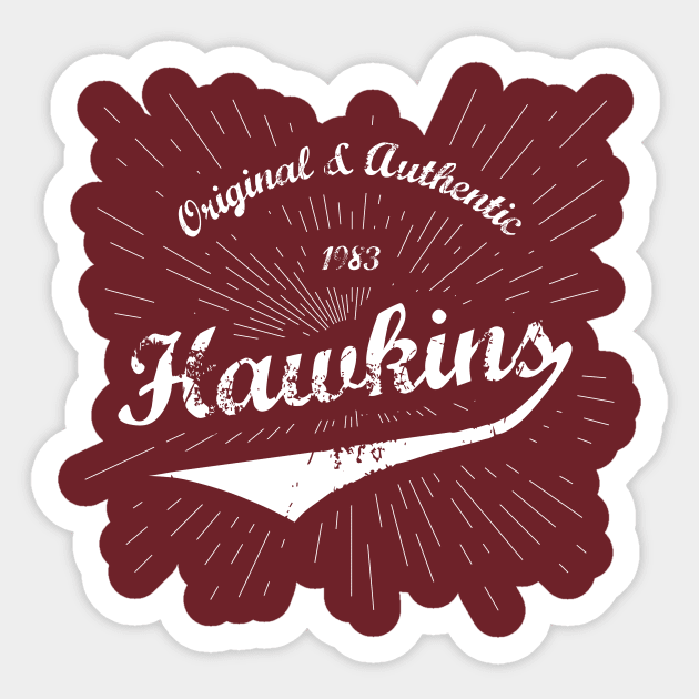 Original Hawkins, IN Shirt Sticker by Teevolution